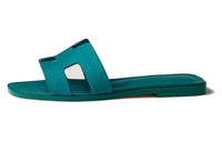 HERMES Oran Rubber Sole Casual Slippers Women's Green