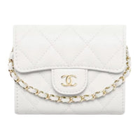 CHANEL Cow Leather Shoulder Bag Women's White