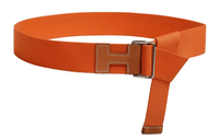 HERMES Minimalist Style Versatile Nomade 40 Double Ring Buckle Leather Belts Men's Width 4cm