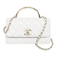 CHANEL Sheepskin Shoulder Bag Crossbody Bag Handbag Mini Women's White