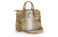 LOUIS VUITTON CITY STEAMER Python Skin Shoulder Bag Crossbody Bag Handbag Small Size Women's Natural Brown/gold