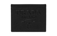 PRADA Leather Wallet, Card Holder Women's Black
