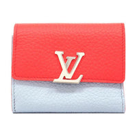 LOUIS VUITTON Leather Wallet Extra Small Women's Red/Gray