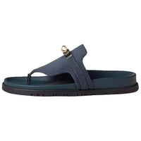 HERMES Empire Flip Flops Women's Dark Blue
