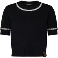 LOUIS VUITTON Beaded Trim Knit Top