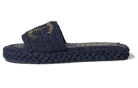 CHANEL Slide Slippers Women's Marine Blue