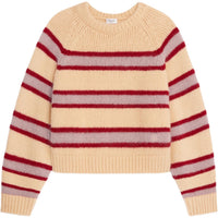 CELINE Crew Neck Sweater In Striped Cashmere And Wool