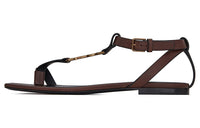 SAINT LAURENT Cassandra Strap Sandals Women's Dark Chocolate Color