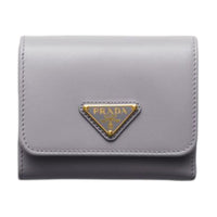 PRADA Leather Wallet Trumpets Women's Wisteria Purple