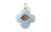 LOUIS VUITTON Vivienne Mink Fur Leather With Leather Keychain Bag Accessory Women's Blue