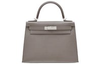 HERMES Kelly Epsom Leather Kelly Bag Handbags Women's Gray Tin Gray