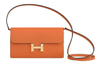 HERMES Constance To Go Epsom Leather Handheld Shoulder Bag Crossbody Bag Women's 93 Orange Orange