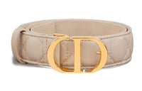 DIOR Classic CD Logo Smooth Buckle Calfskin Leather Belts Women's Brown Width: 2CM
