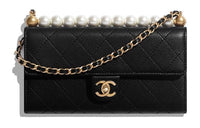 CHANEL Lambskin Shoulder Bag Crossbody Bag Women's Black