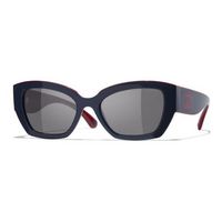 CHANEL Nylon Butterfly Sunglasses Unisex Burgundy Red/Marine Blue