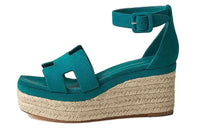 HERMES Elda Strap Sandals Women's Green