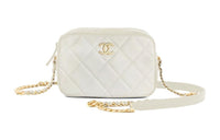 CHANEL 22P Grained Embossed Cow Leather Camera Bag Shoulder Bag Crossbody Bag Women's White