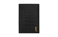 SAINT LAURENT Matte Finish Leather Wallet Men's Black