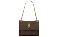 SAINT LAURENT Niki Sheepskin Crossbody Bag, Shoulder Bag Medium Size Women's Tan