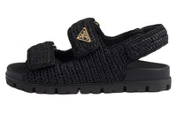 PRADA Logo-plaque Woven Sandals