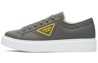 PRADA Macro Low Top Skateboard Shoes Men's Gray Yellow