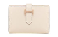 HERMES Bearn Epsom Calfskin Short Wallet Mini Women's 10 Craie Milkshake White