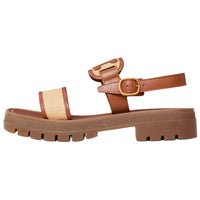 CELINE Clea Triomphe One Strap Sandals 4cm Women's Brown