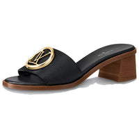 LOUIS VUITTON Lock It Heeled Mules 'Black' Women's