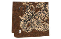 SAINT LAURENT Pre Owned 1980s Large Leopard Print Silk Scarf