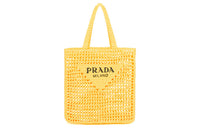 PRADA Raffia Tote Bag Shopping Bag Shoulder Bags Handbags Women's Yellow