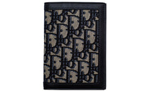 DIOR Canvas With Leather Passport Holder Unisex Black