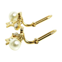 DIOR Resin Pearls Clip-On Earrings Women's Gold