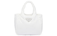 PRADA Re-Nylon Fabric Tote Bag Shopping Bag Handbag Small Size Women's White
