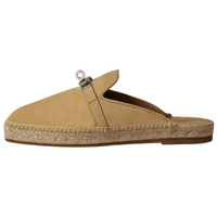 HERMES Feria Wrap-toe Slippers Women's Beige