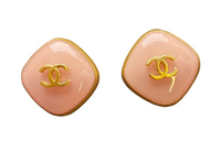 CHANEL Stud Earrings Women's Pink