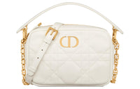 DIOR Caro Cow Leather Controller Camera Bag Crossbody Bag Shoulder Bag Small Size Women's Milk White