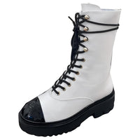 CHANEL 22c Early Spring Ankle Boots Women's White