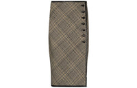 SAINT LAURENT Leather Long Skirts Women's Brown