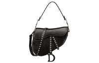 DIOR Saddle Sheepskin Saddle Bag Handbag Shoulder Bag Women's Black