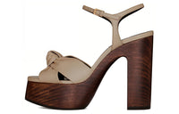 SAINT LAURENT Bianca Strap Sandals Women's Light Brown