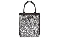 PRADA Satin Tote Bag Shopping Bag Shoulder Bag Handbag Small Size Women's Black