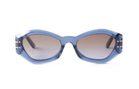 DIOR Acetate Irregular Shape Sunglasses Women's Blue