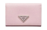 PRADA Leather Card Holder Women's Pink