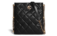 CHANEL Leather One Shoulder Handbag Regular Women's Black