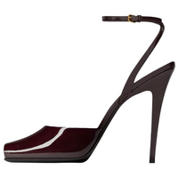 SAINT LAURENT Scandale Slim Heel High Heels 11cm Women's Cherry Red