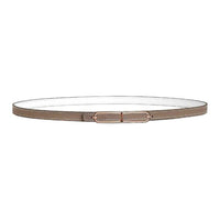 HERMES Metal Leather Belts Women's Taupe/White Width 1.3CM