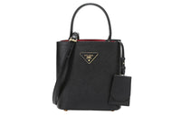 PRADA Saffiano Leather Material Handbag Crossbody Bag Regular Women's Black