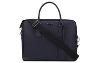 PRADA Cow Leather Briefcase Portable Crossbody Bag Shoulder Bag Men's Dark Blue