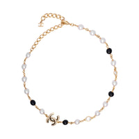 CHANEL Pearl Enamel Necklaces Women's Gold