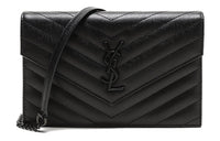 SAINT LAURENT Chain Wallet Monogram Black